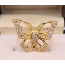 Butterfly silver gold vermeil ring